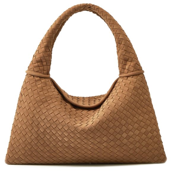 Suede Woven Hobo Bags Purses Woven Leather Bag Vintage Tote Bag :'D